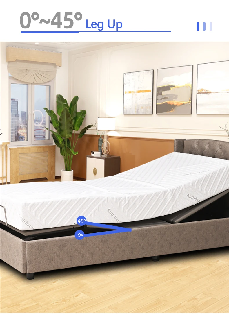 سرير رعاية المسنين مع مرتبة ناعمة لتقويم العظام وأقسام قابلة للتعديل للراحة #4