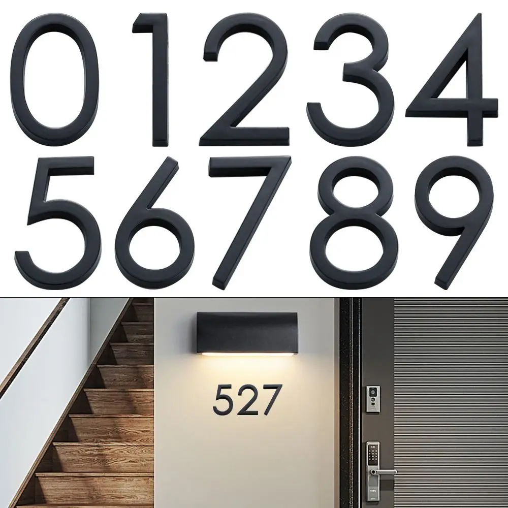 4inch/10cm Fashion For Home Mailbox Hotel Address ABS Acrylic Numeral Tag Number Plate Sign 0 To 9 Door Label