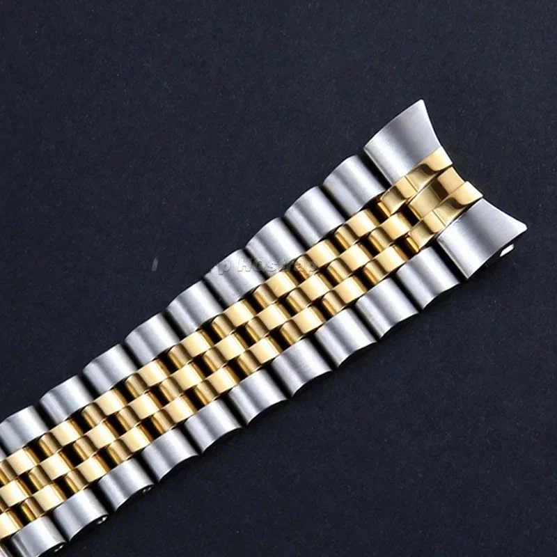 Ремешок из нержавеющей стали с изогнутым концом, металлический ремешок 20 мм для юбилея, браслет Rolex, высококачественный универсальный сменный браслет