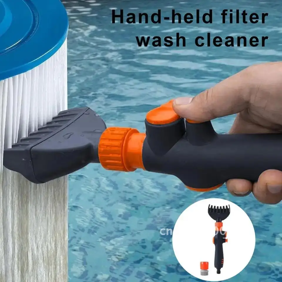 Swimming Pool Cartridge Filter Cleaner with Handle One-key Filter Cleaning Water Attachment Hot Start Tub Tool SPA Hose