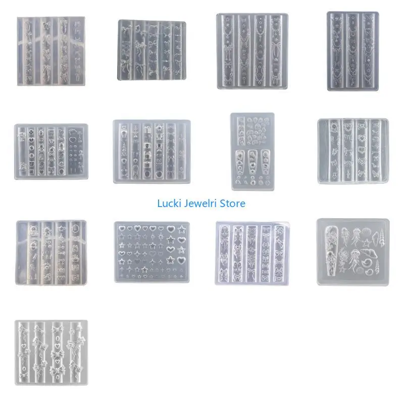 

193E Small Art Accessories Molds Bowknot Theme Designing Moulds Embellishment Molds for Delicate Manicure Designs