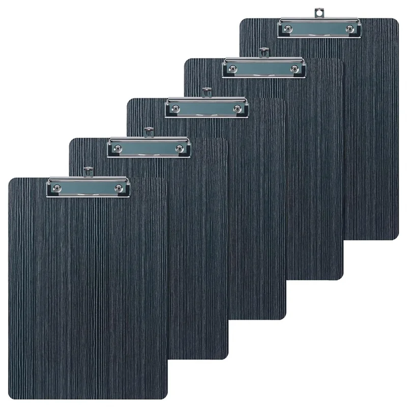 5 عبوات من الحافظة، لوح مشبك الحافظة الخشبية، حافظة بحجم حرف A4، حافظات مذكرة، حافظات ملفات الحبوب الخشبية سهلة الاستخدام