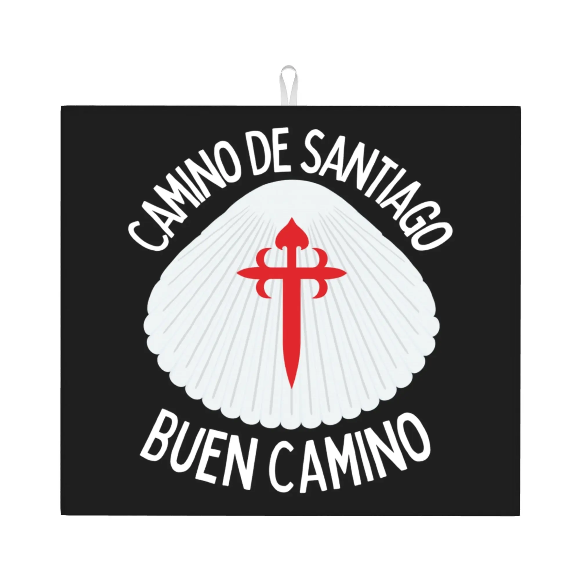 Buen Camino De Santiago Drying Mat For Kitchen Waterproof Non‑Slip Oil Proof Reusable Spain Compostela Countertop Protector Mat