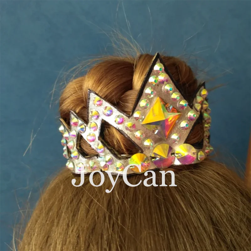 JoyCan Rhythmic Gymnastic Hair Accessory Bun Hairpiece Rhythmic Gymnastic Crown Skating Hair Bun Dance Bun Accessories