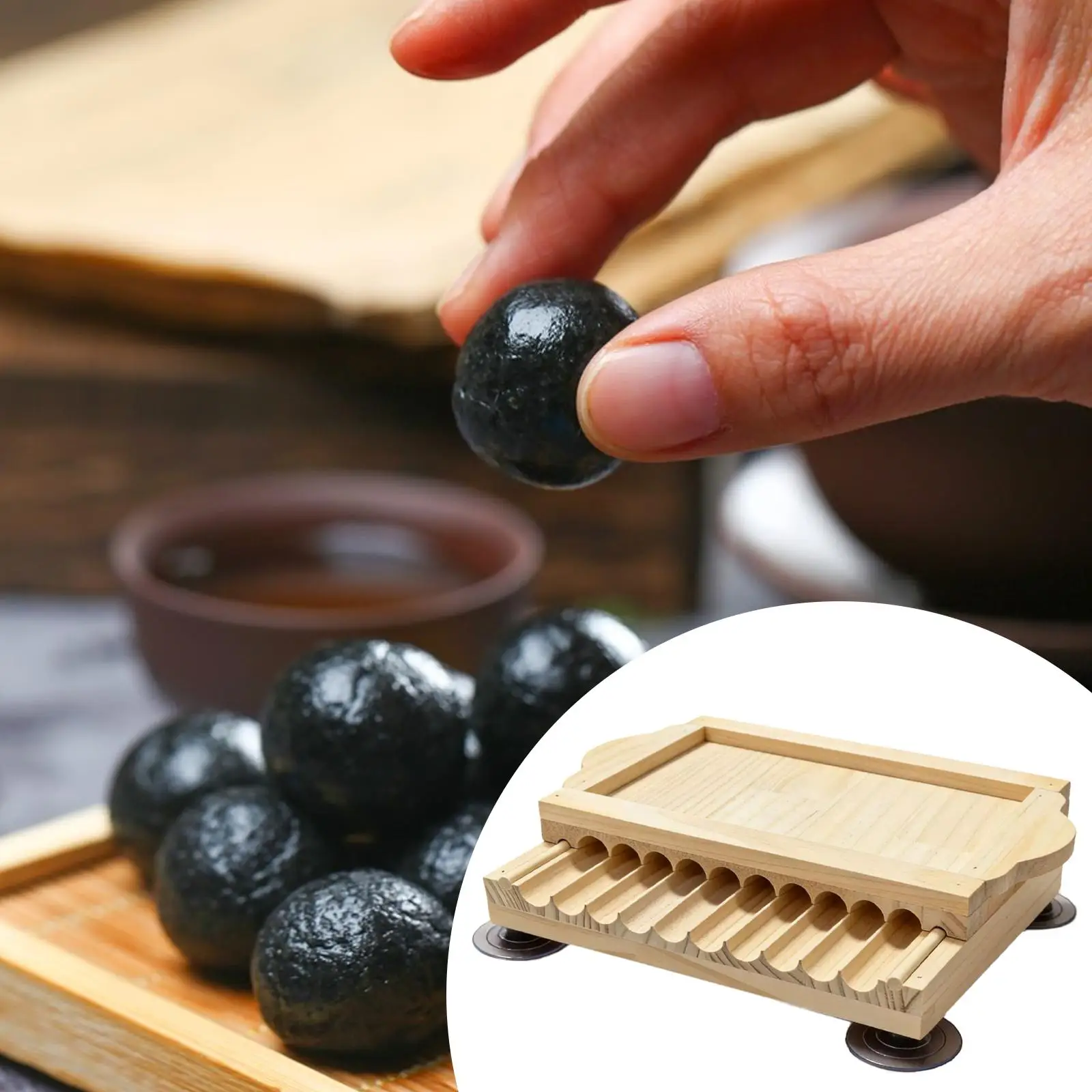 Creative Hand Rolled Meatball Maker Manual Wood Ball Roller Kitchen Accessory for Homemade Sesame Balls