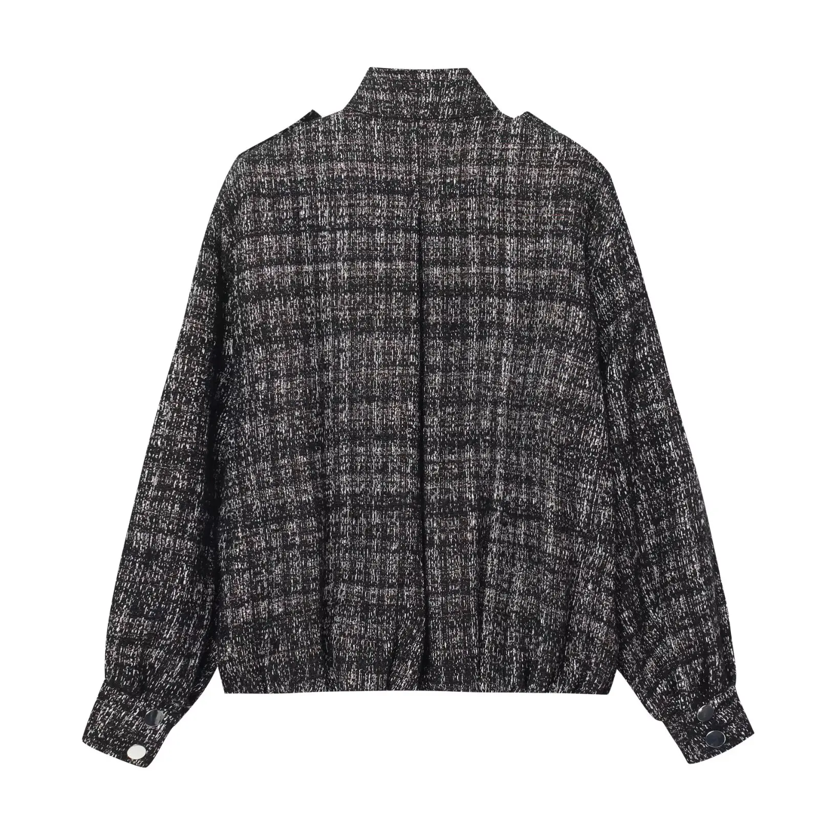 Lâche col haut pilote Jaet vêtements d'extérieur en couleur métal Tead Structure neuf ZAR femmes décontracté Sle longue fermeture éclair Sve