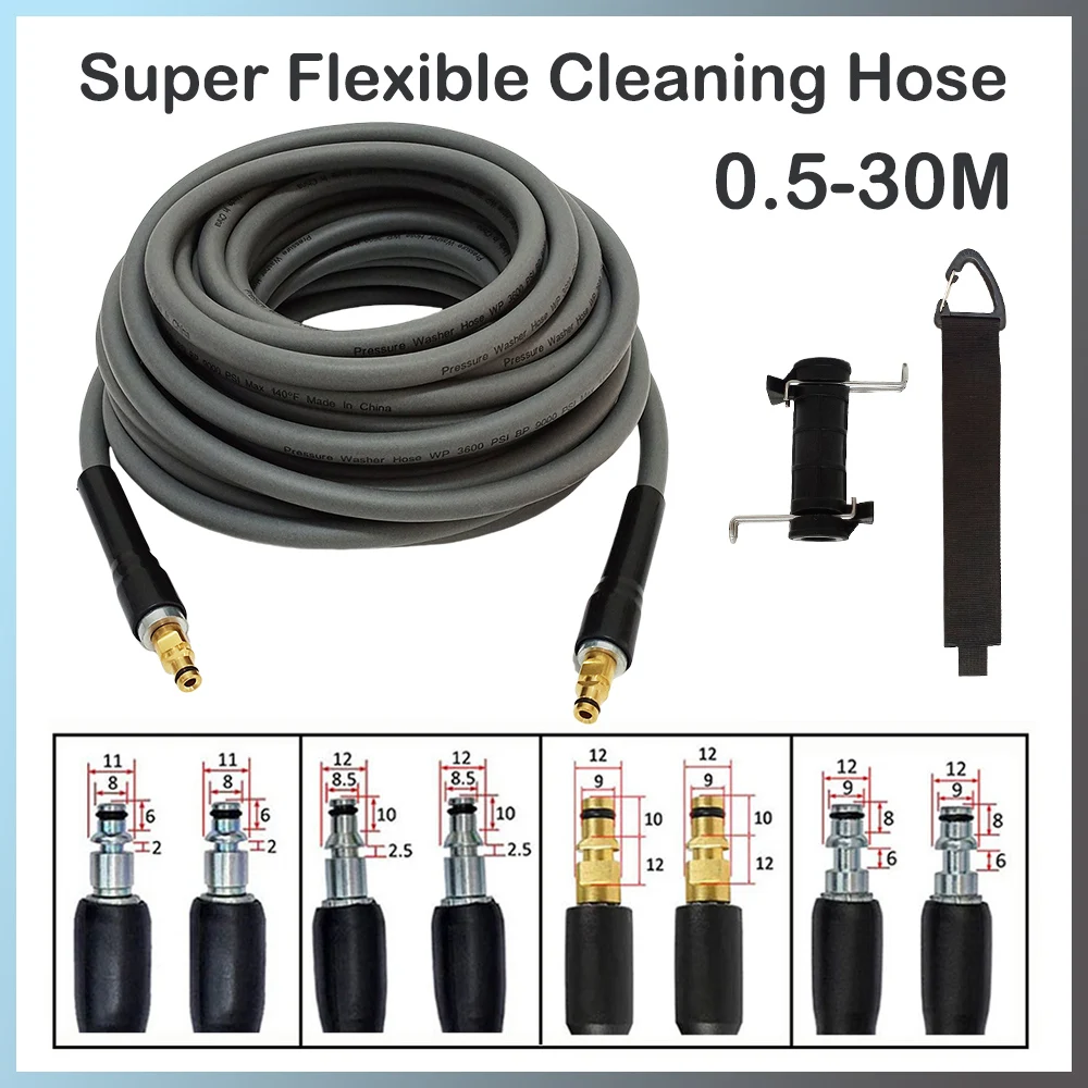 

0.5-30M High Pressure Washer Pipe Water Cleaning Extension Hose Connector Quick Hose For Bosch/Patriot/Makita/Lavor 1/4''M-NPT