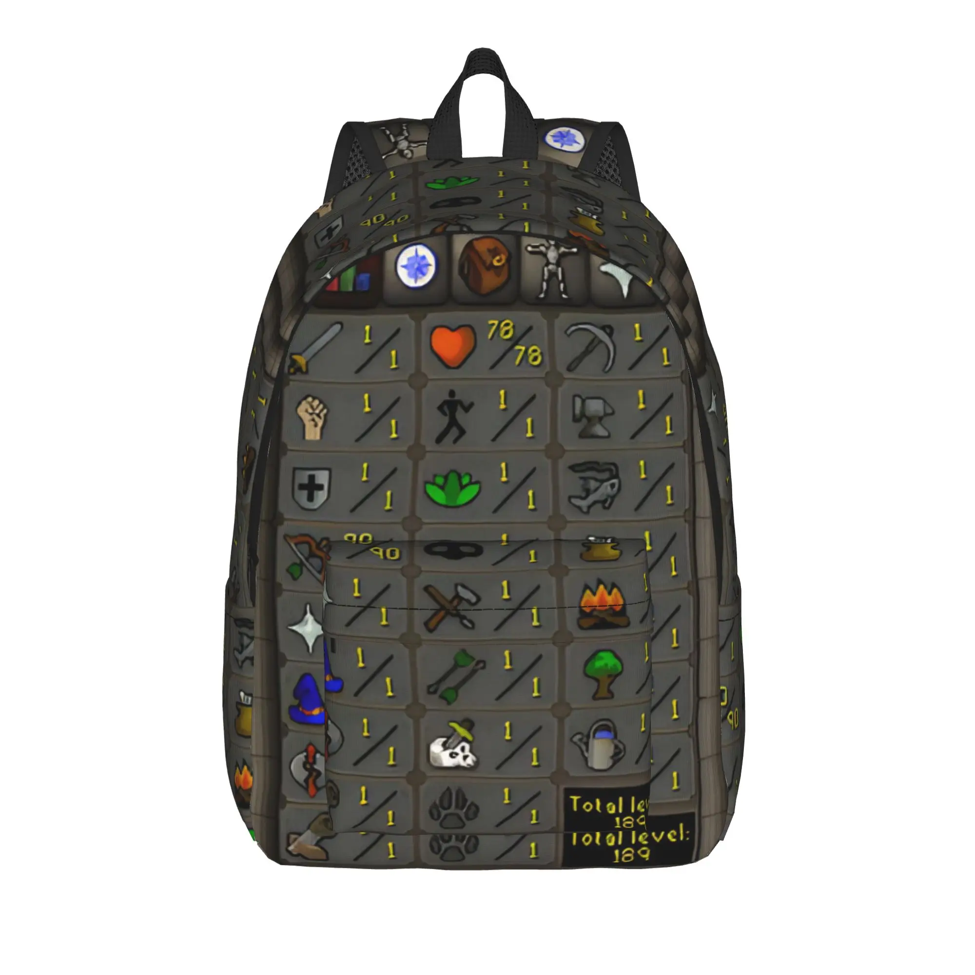 Old School RuneScapes Teenage Backpack Outdoor Student Work  Daypack for Men Women College Shoulder Bag