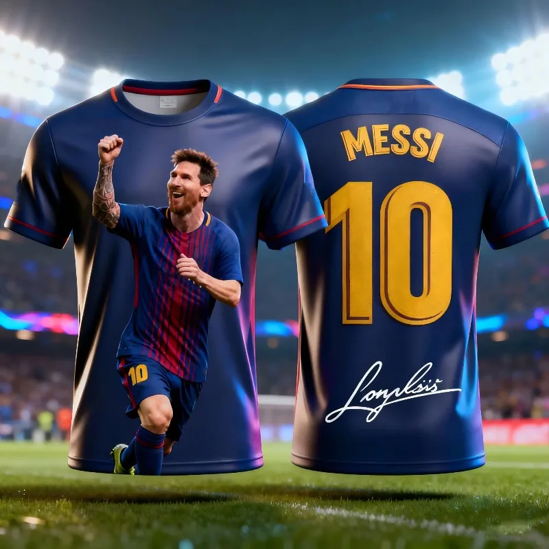 Messi 3D Print Men's Quick-Dry T-Shirt