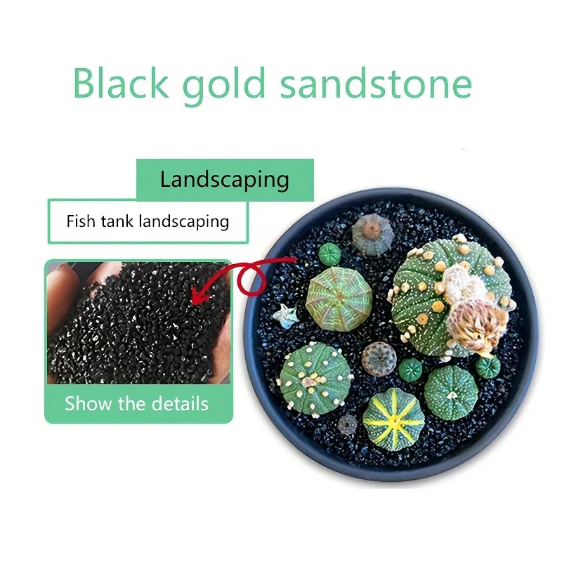 Black Natural Aquarium Sand-High-Quality Natural Stone Is Suitable for Fish Tank, Glass Box and Gardening-Durable Boutique Black