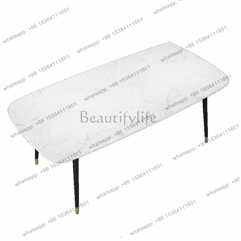 

Nordic restaurant marble dining table small apartment living room dining hotel apartment rectangular dining table