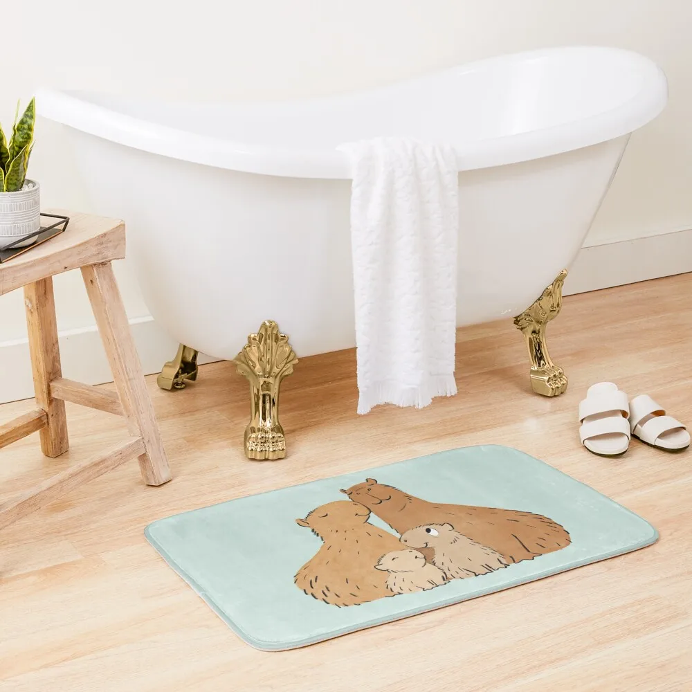 Capybara family Bath Mat Carpet Bathroom Set For Bathroom Floors For Bathroom Carpet Anti Slip Mat
