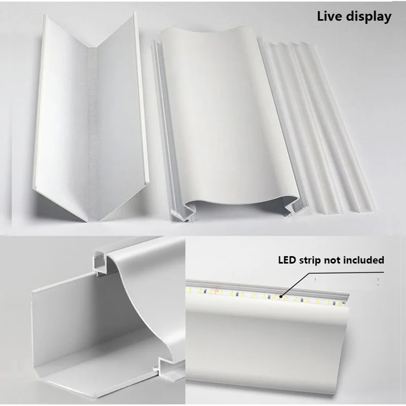 Decke LED Aluminium Profil Oberfläche montiert PC Diffusor Kanal Bar Streifen Lichter 0.5/1m obere Ecke leuchtende Gips Linie Lampe