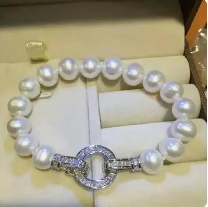 

Aaa 10-11mm natural Nanhai white pearl necklace with sterling silver buckle 7.5-8 beautiful jewelry and exquisite gifts.