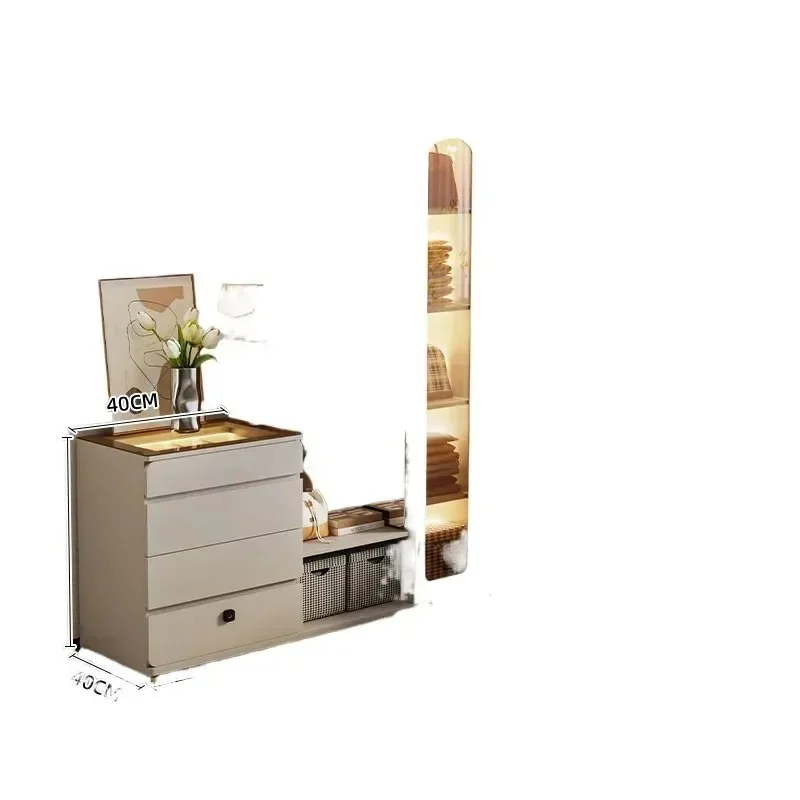 

Multifunctional chest coat rack, integrated floor hanger, bedroom storage cabinet, full-length mirror, clothes by the bed
