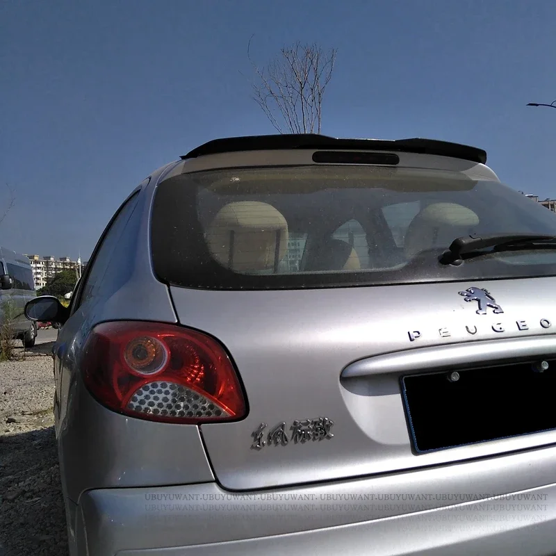 Heckspoiler für das Dach für Peugeot 207 2006-2011, ABS, glänzend schwarz / Carbonfaser-Optik, Heckflügel-Dekoration – Detail 4