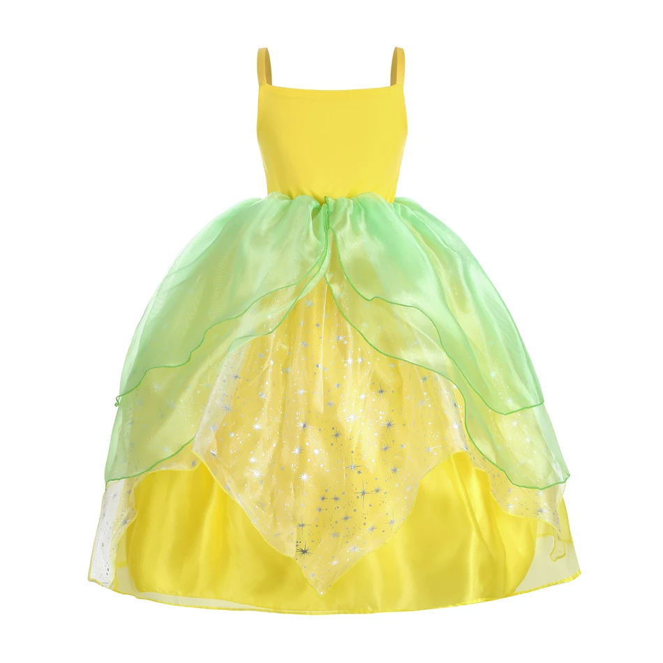 strapless open back dress Princess Tiana tutu set- Princess Tiana outfit-Princess Tiana birthday   Pink Toes & Hair Bows