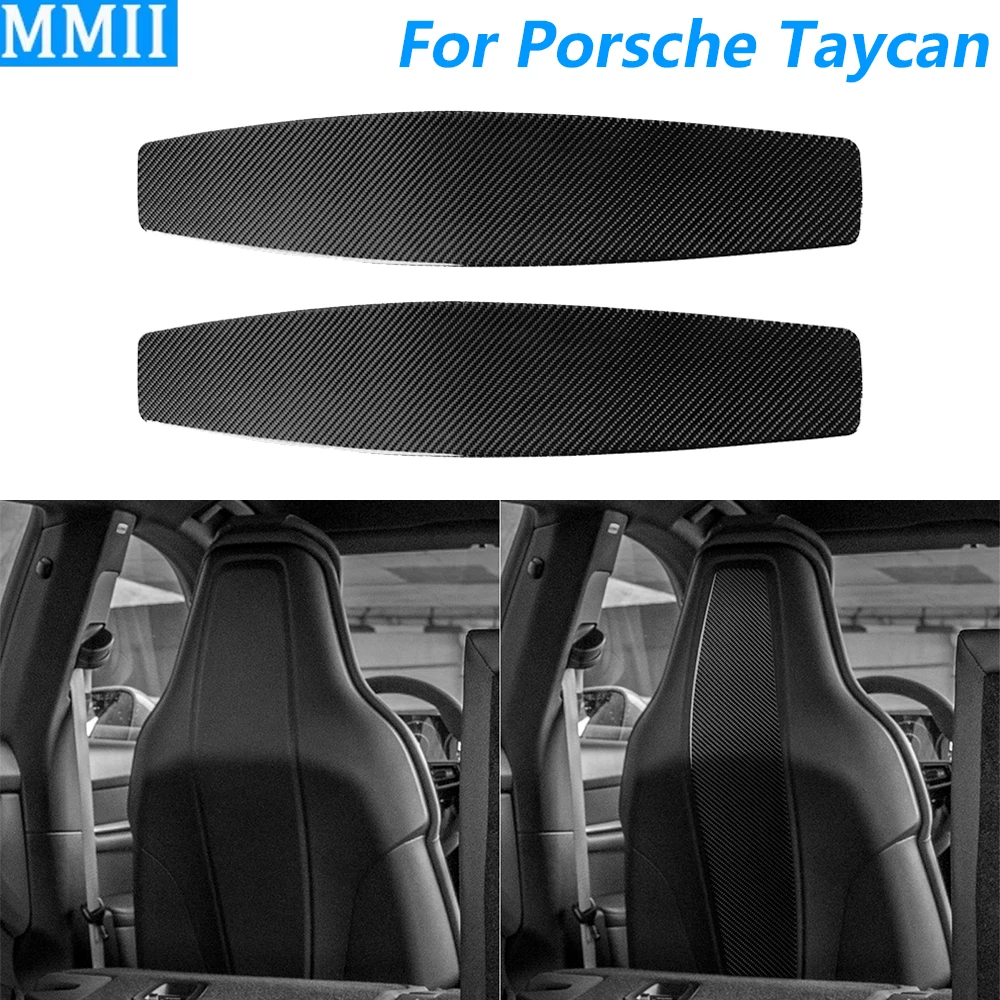 Für Porsche Taycan 2019-2026 Echte Carbon-Faser Vordersitz Rückwand-Abdeckung Zierleiste Auto-Zubehör Innenausstattung Dekorations-Aufkleber
