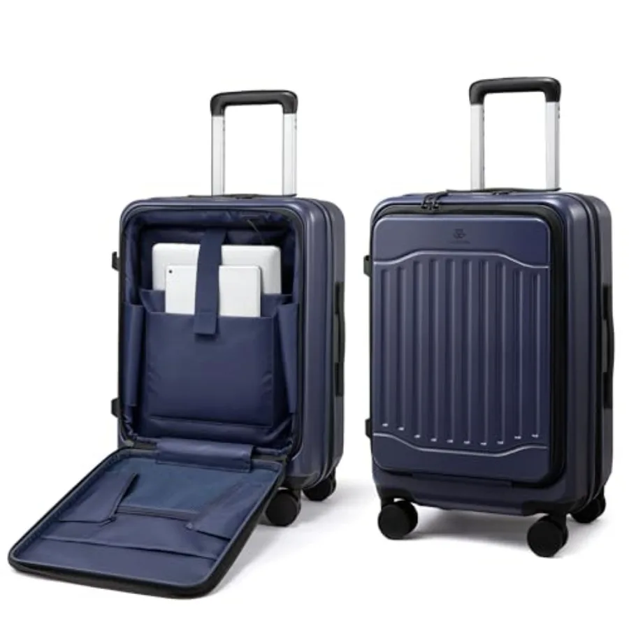 

LOVEVOOK Carry On Luggage 22x14x9 Airline Approved Expandable Hard Shell Suitcase with Spinner Wheels USB Charging Port Front P
