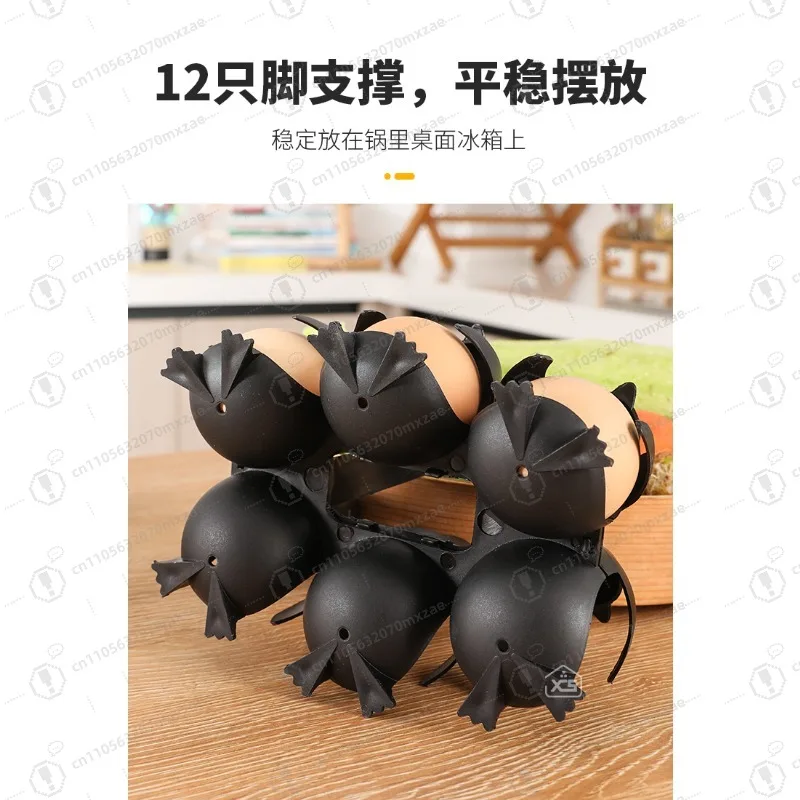 

Cute Penguin Egg Cooker & Refrigerator Storage Tray Heat Resistant 6-Egg Capacity Kitchen Egg Container