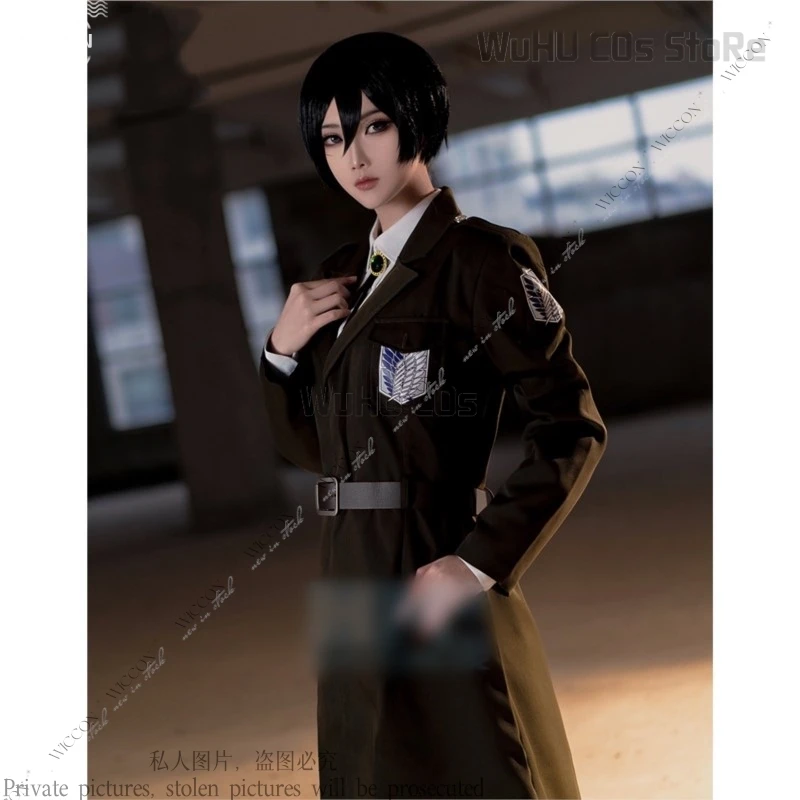 Mikasa Ackerman Final Season Cosplay Costume Wig On Titan Battle Dress Survey Corps Attack Woman Man War Halloween Roleplay