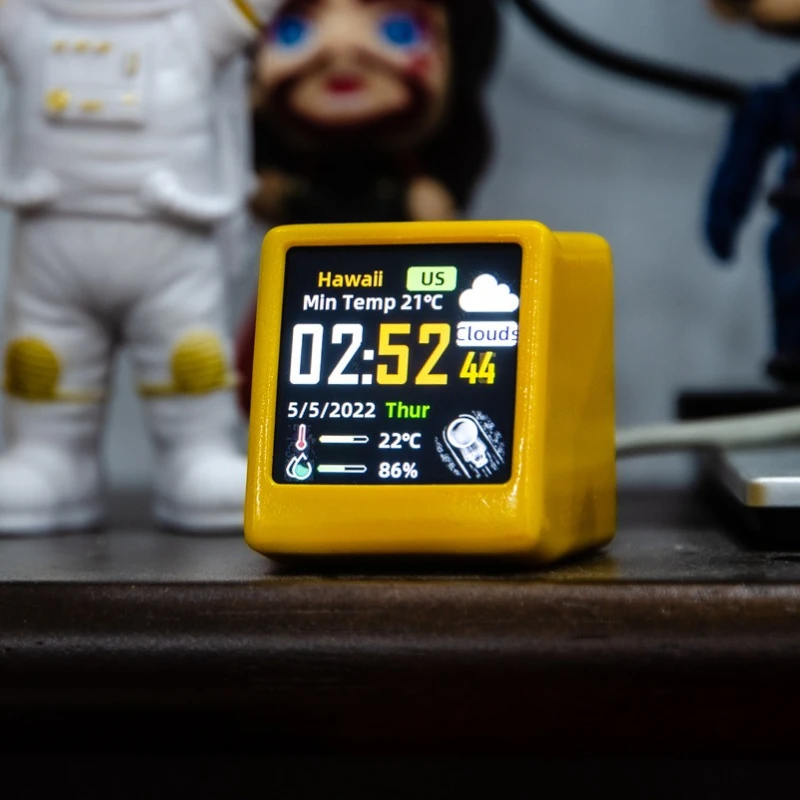 

Миниатюрные настольные часы с Wi-Fi и ЖК-дисплеем, креативный дизайн, маленькие часы для спальни, декоративные настольные часы, подарок на день рождения