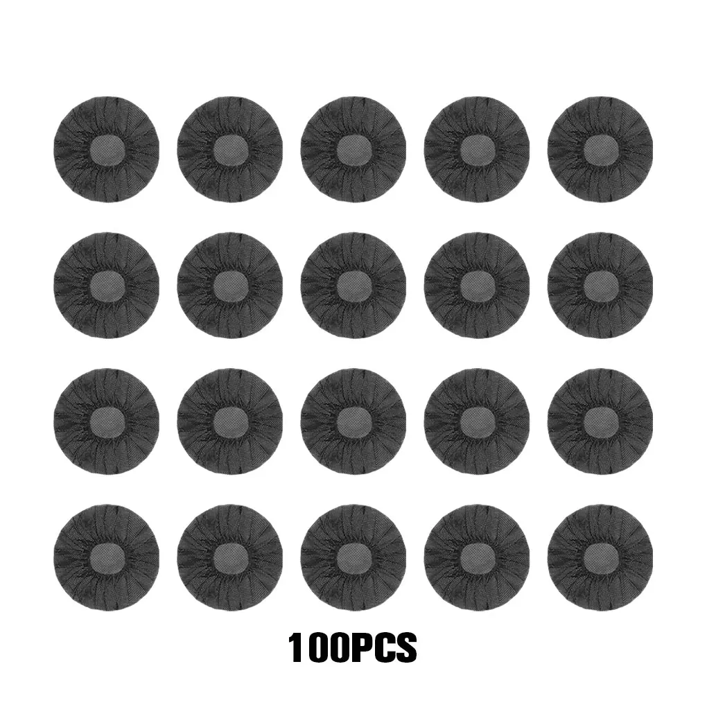 Cubierta desechable para auriculares, 100 piezas, resistente al color, fijación estable, sin hilo suelto, limpia, sin desplazamiento