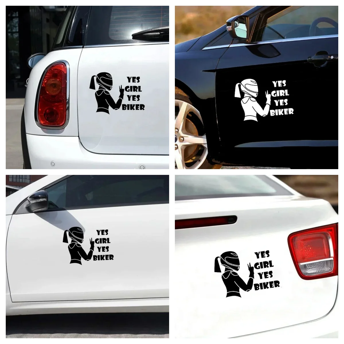 

Yes girl yes biker funny vinyl car sticker waterproof car decal for auto car stickers styling on bumper PVC Wholesale