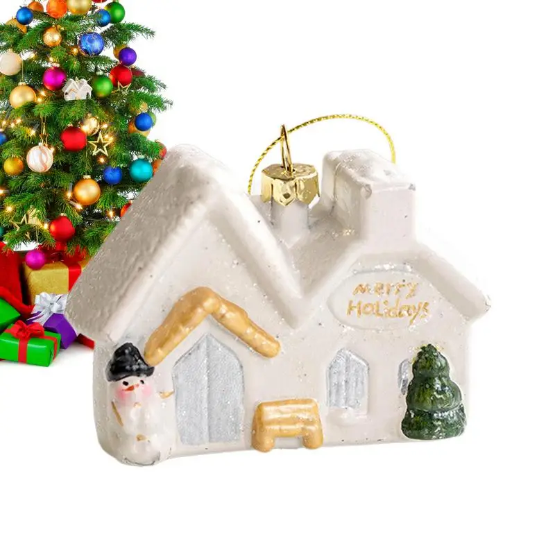 Christmas Tree Atmospheric Decors Mini House Snowflakes Creative Gifts for Christmas Tree Doors Railings Window Walls Handrail