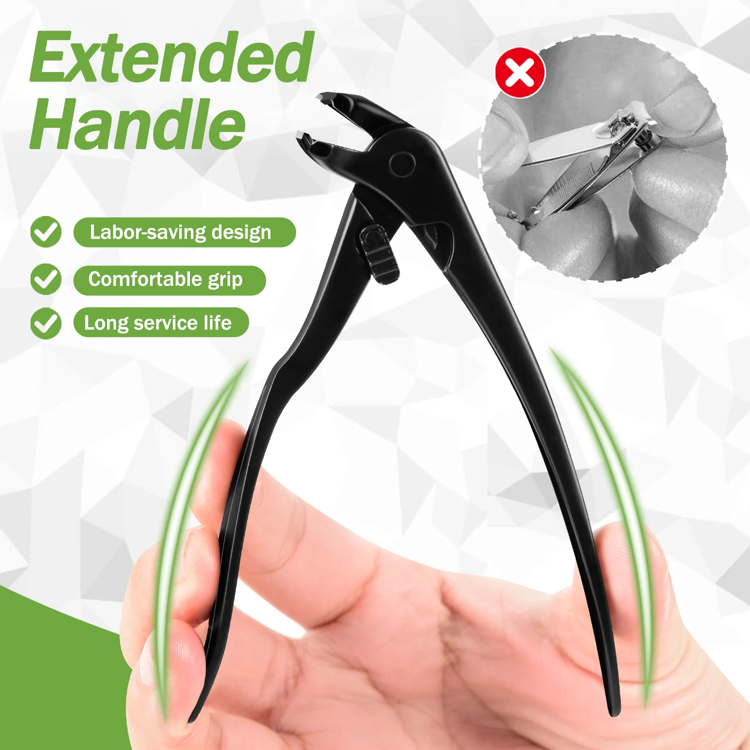 Heany Duty Large Opening Nail Clippers for Seniors Pregnant with Lock Buckle Angled Curve Toenail Clippers for Thick Nails Tool