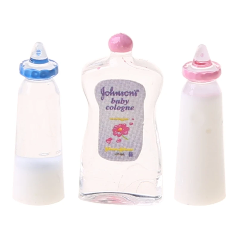 Dollhouse Accessory Decorative Model Scaled Shampoo Milk Bottle Bib Children Toy