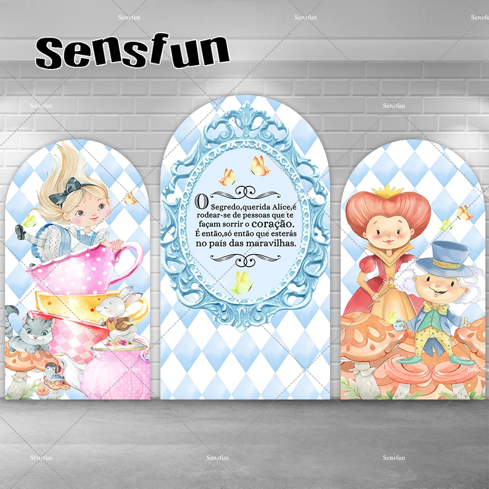 

Custom Alice In Wonderland Arch Cover Backdrop for Girls Afternoon Tea Birthday Party Backgrounds Chiara Wall Banner Supplier