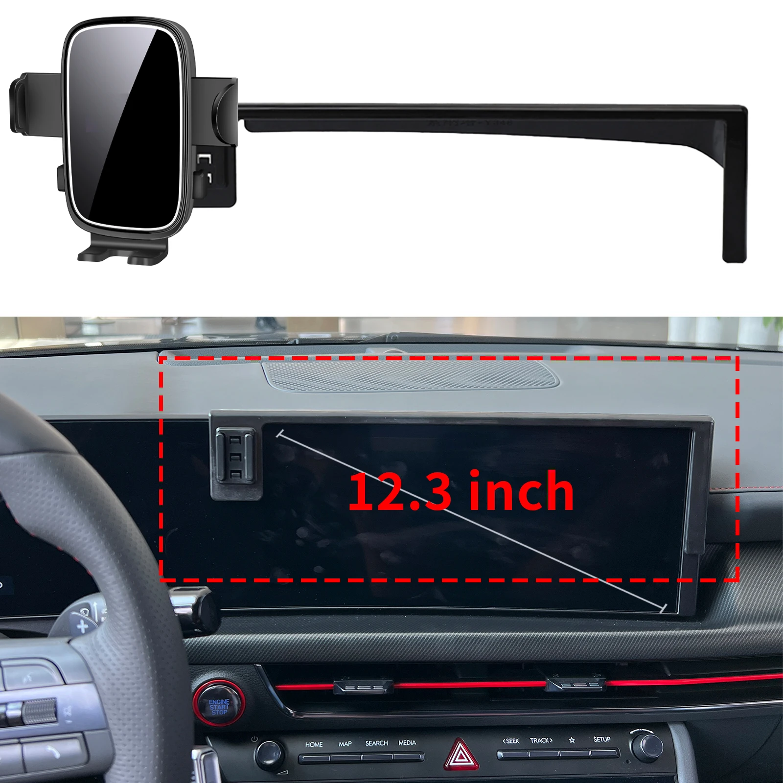 

fit for Hyundai Sonata 2024 2025 2026 N-line Custom Fit Phone Holder Mount Dashboard Screen Base No Drill Car​​ accessoires