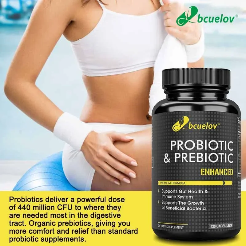 Prebiotics Probiotics - for Adults, Women & Men, Probiotics Acidophilus, Immune Digestive Health, Non-GMO Gluten-Free Dairy-Free