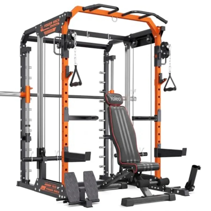 

Многофункциональная силовая стойка-комбо Smith Machine с регулируемой шириной, турником и кроссовером, силовой тренажер Power Cage Indepe