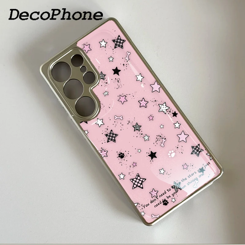 ins Pink Galaxy Epoxy Handyhülle Anti-Sturz FÜR Samsung Galaxy 23/24/25/26 PLus FE ULTRA EDGE