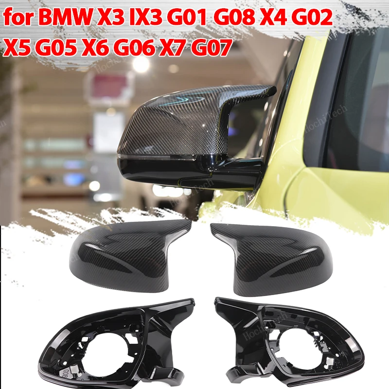 

Real carbon Mirror Cover M Style Car Side Rearview Mirror Cover Cap Trim For BMW X3 IX3 G01 G08, X4 G02, X5 G05, X6 G06, X7 G07