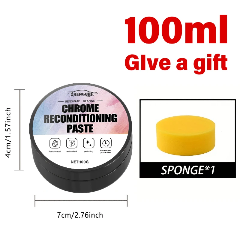 Repair Paste for Automotive Chrome Components, Specifically Designed to Restore Oxidized Chrome Trim and Badges, Comes with a Sponge image 6