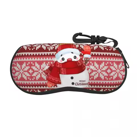 Christmas Snowman Sunglasses Soft Case Neoprene Zipper Gnome New Year Shell Eyeglass Case Custom Protective Box For Glasses
