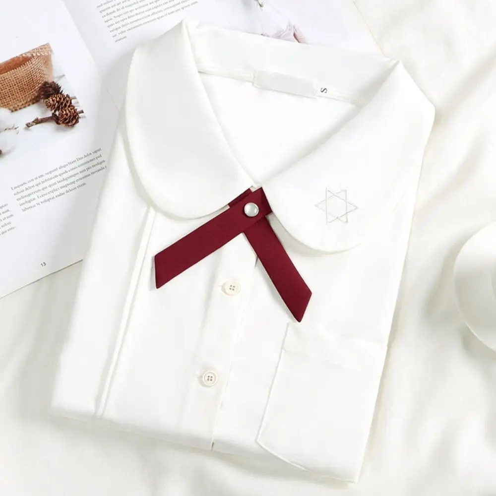 Removable Design Bow Tie Accessories Fine Texture Solid Color Cross Tie Shirt No Tying Knots Simple Style Neck Collar Decor