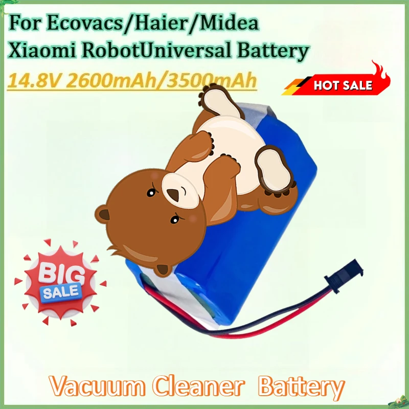 

14.8V 2.6Ah/3.5Ah Replacement Battery for Ecovacs Deebot for Haier for Midea for Xiaomi Robot Vacuum Cleaner Universal Battery