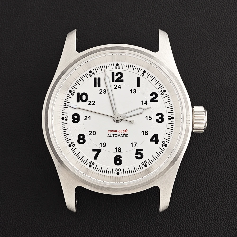 NH35 36mm Pilot Watch Case 29mm green luminous Dial Sapphire Glass Stainless Steel Case Fit NH35 NH36 Movement Customizable Logo