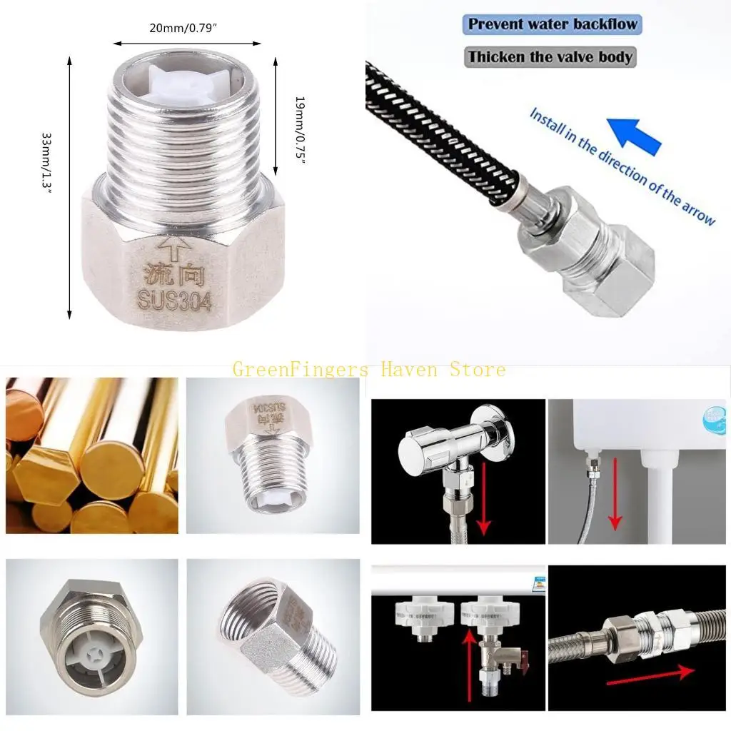 

F68D 1/2-дюймовый обратный клапан с медной резьбой, односторонний обратный клапан, подходит для воды для резервуара для Toi