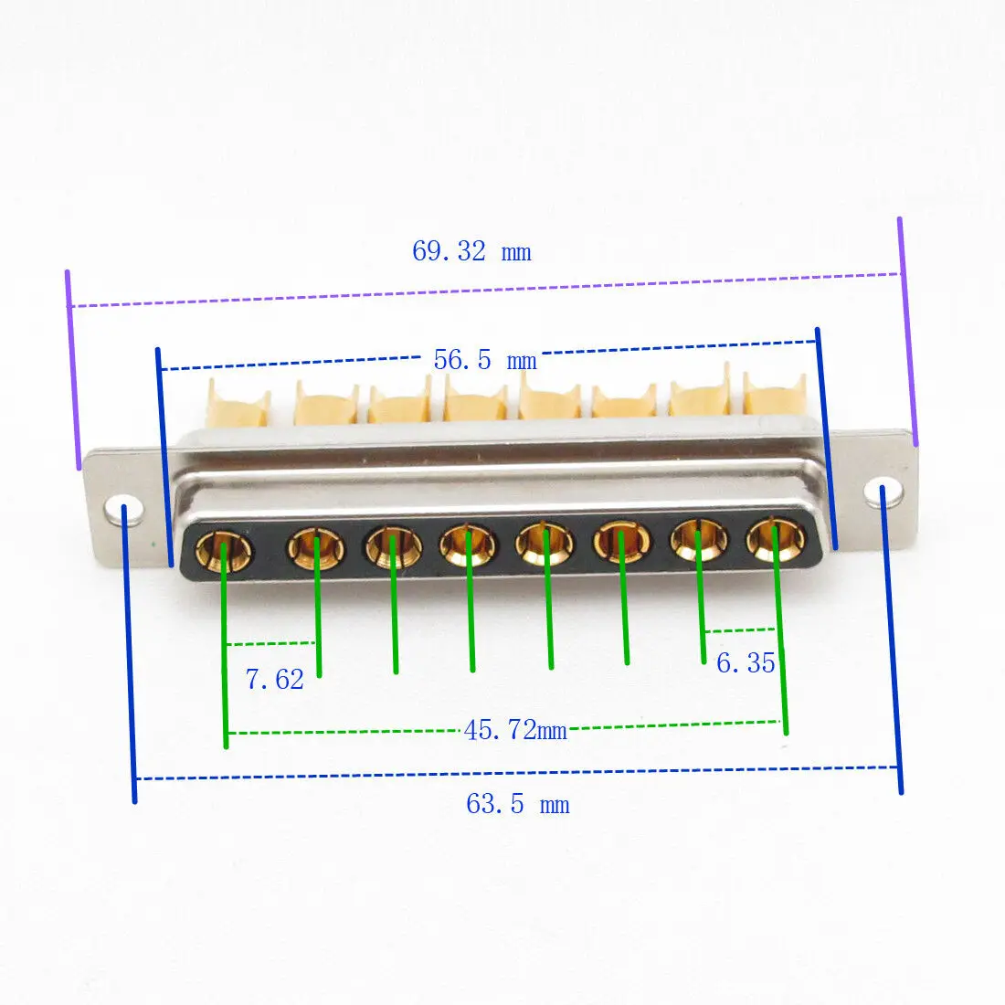 D-SUB DB 2-8 Pin Plug Jack Connector Adapter 30A High Current Power Gold plated