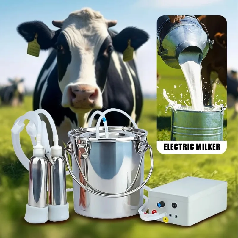 Equipo de succión de leche veterinario de acero inoxidable para el hogar, equipo de cría de animales, ordeñador eléctrico de ovejas y vacas