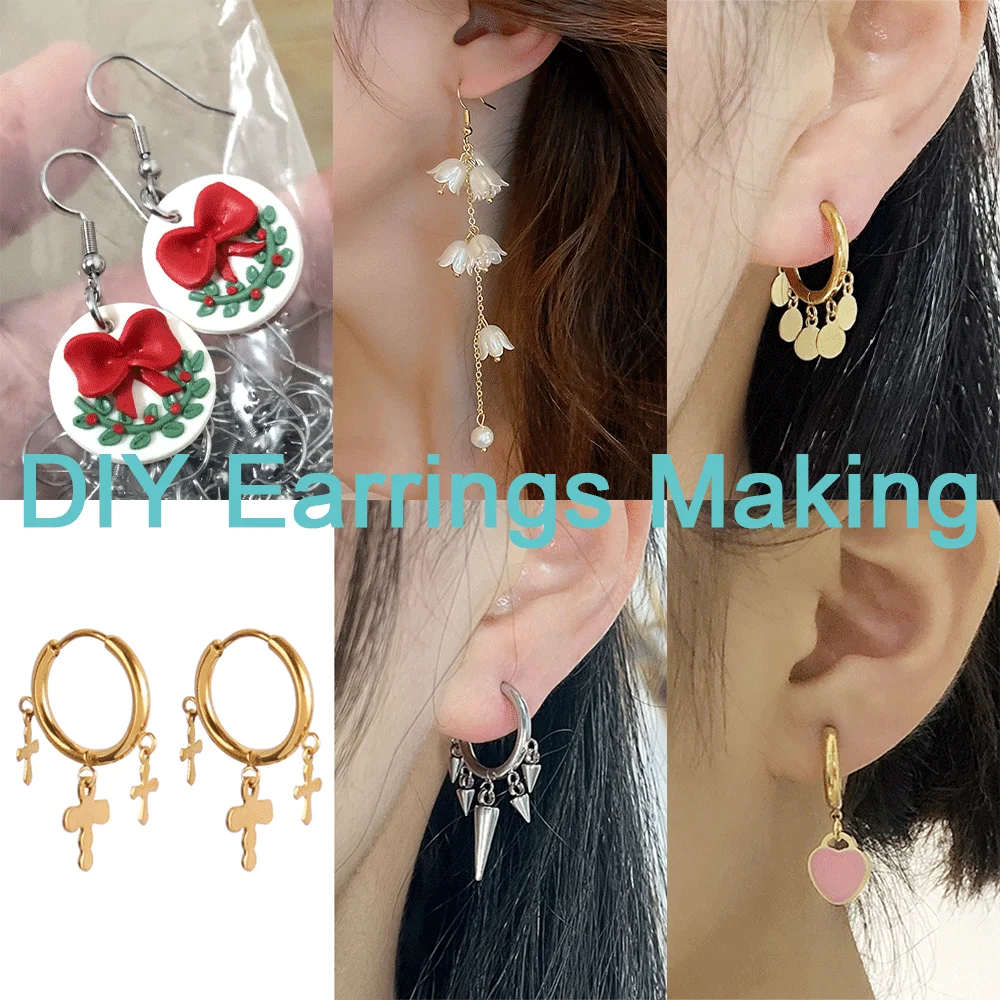 20 pièces de boucles d'oreilles en acier inoxydable, fermoirs de boucle d'oreille français, Base de réglage d'oreille pour bricolage, fournitures de fabrication de bijoux, accessoires