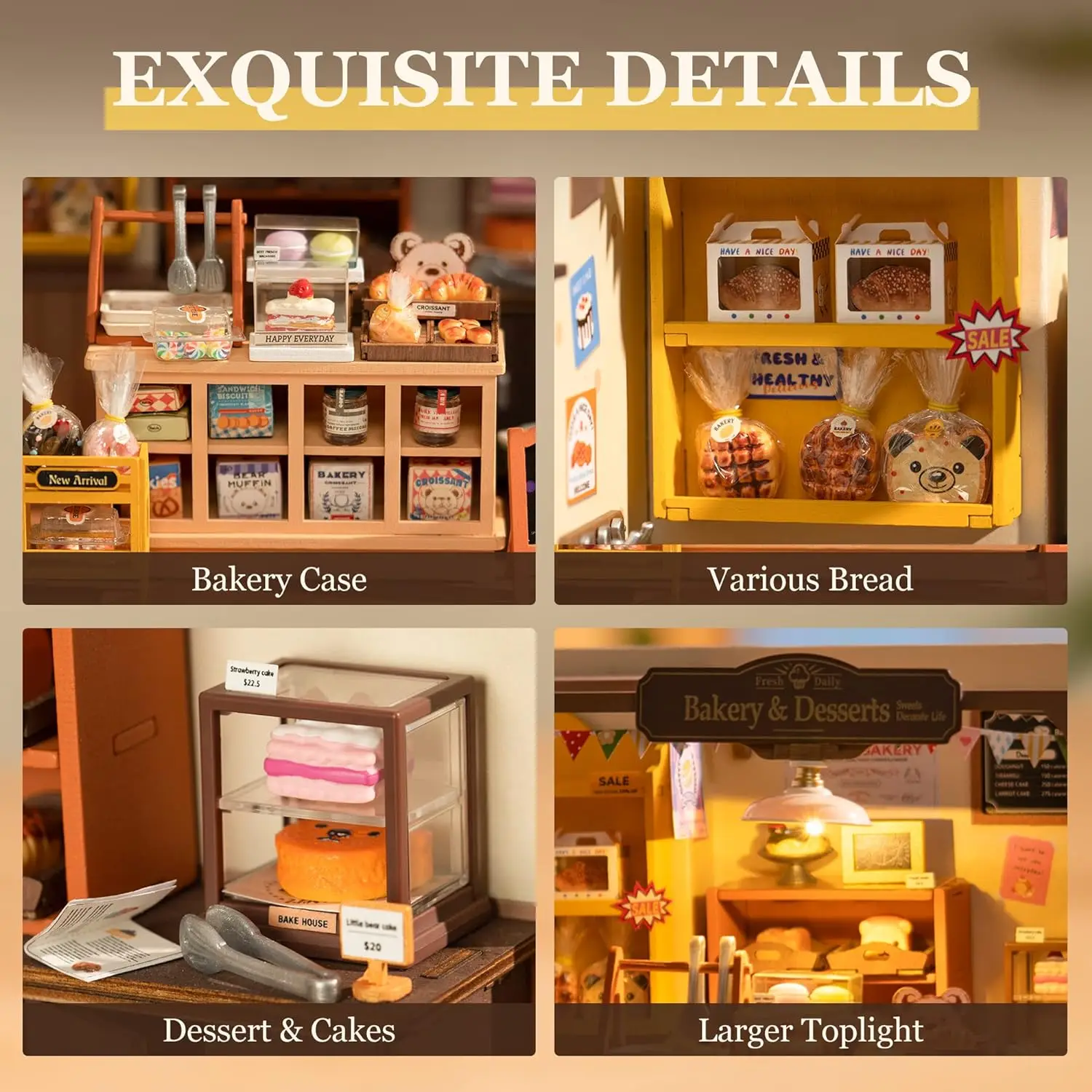 Robotime Rolife DIY Dollhouse Becka's Baking House  Miniature Fantasy Magic Doll House Wooden Kit Toy 3D Wooden Puzzle for Kids