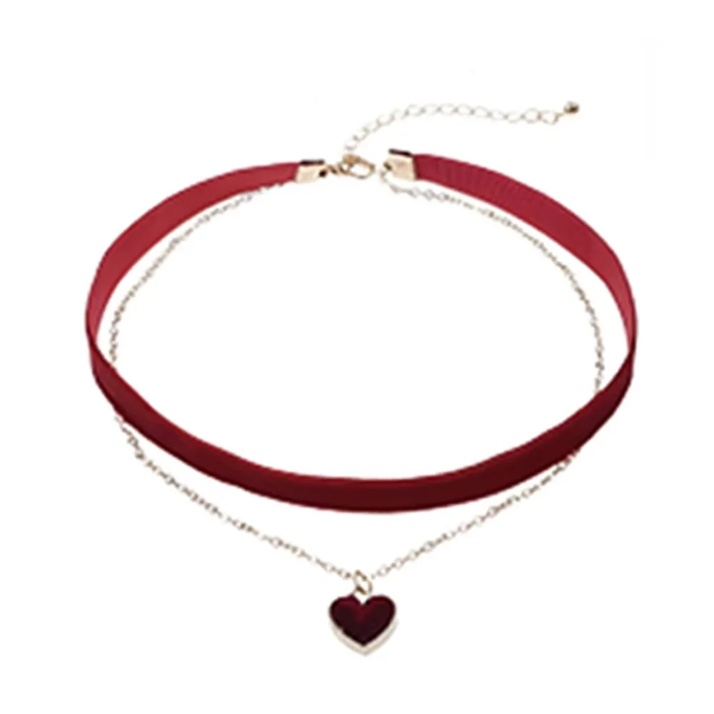 PESENAR Valentinstag Rote Rose Herz Zubehör Set Stirnband Halsband Brille Ohrringe