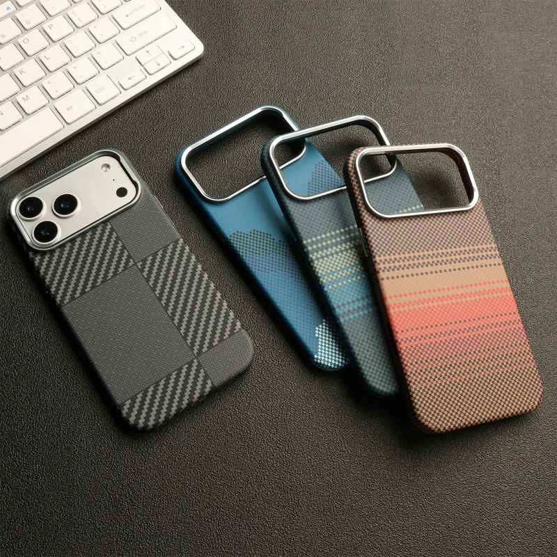 Luxury Carbon Fiber Pattern Magnetic For Magsafe Case For iPhone 17 Air 16 15 14 13 12 Pro Max Wireless Charge Shockproof Cover