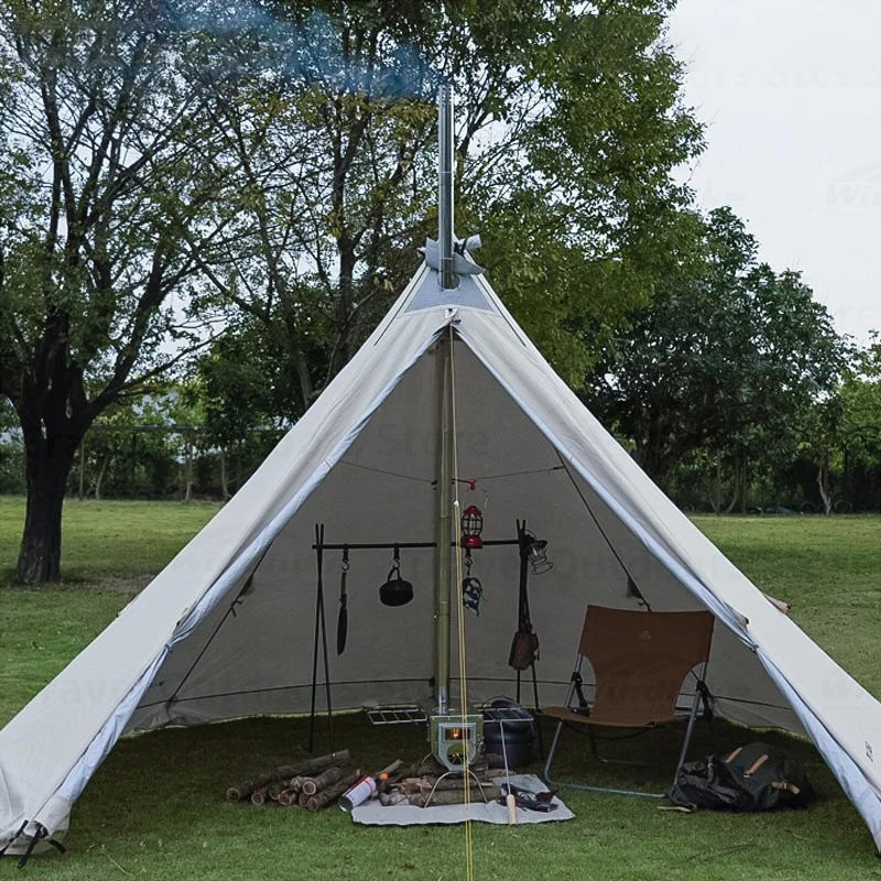 Camping-Holzofen-Kaminhaube 62mm Edelstahl Funkenfänger mit Regenschutz Hitzebeständige Ofenrohrabdeckung für Zelte – Detail 12